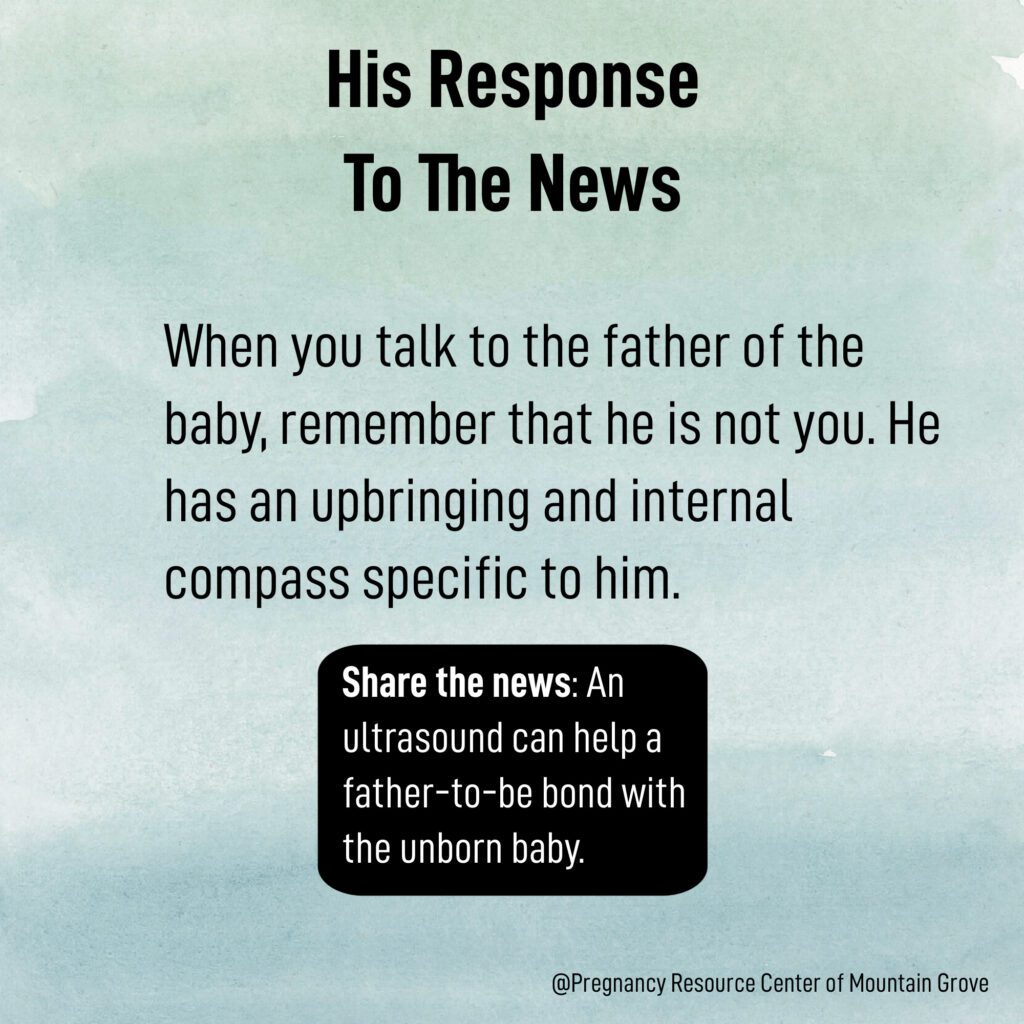 watercolor graphic with text about "His Response to the news"