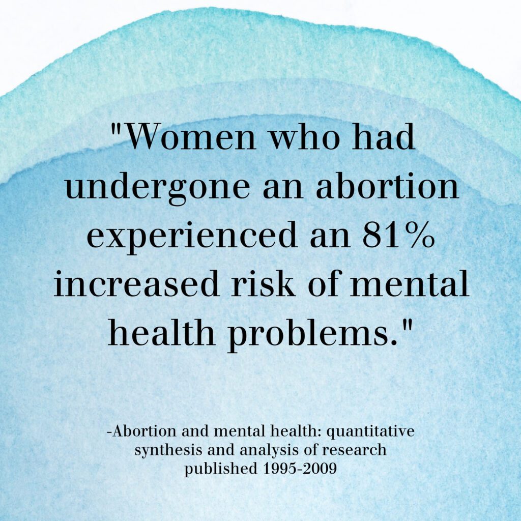 Graphic with abortion study quote.