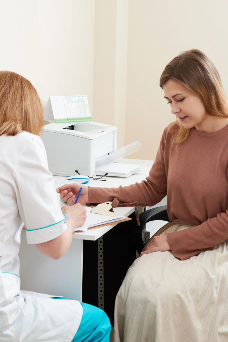 Young female at clinic office