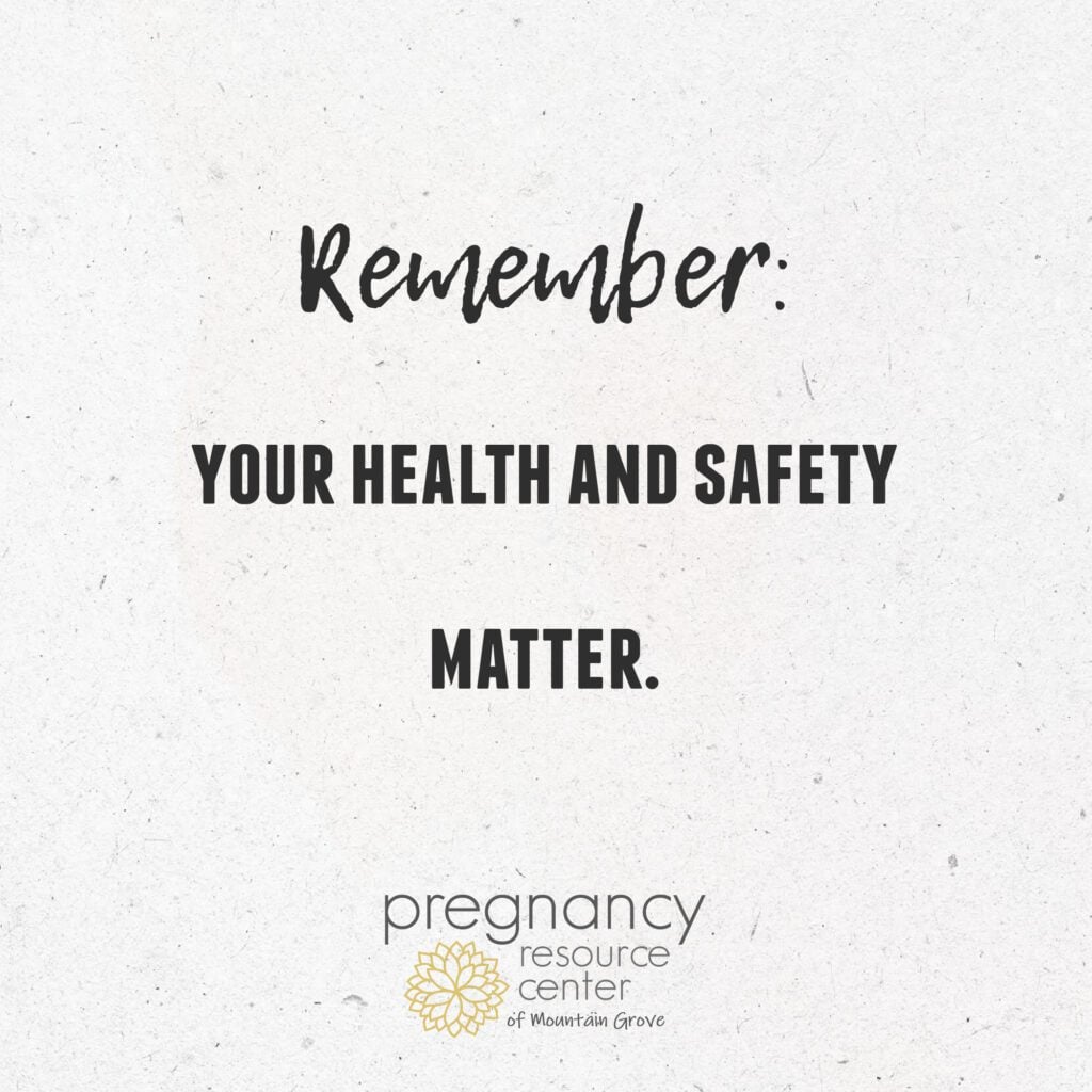 Graphic with textured background and text "Remember: you health and safety matter."